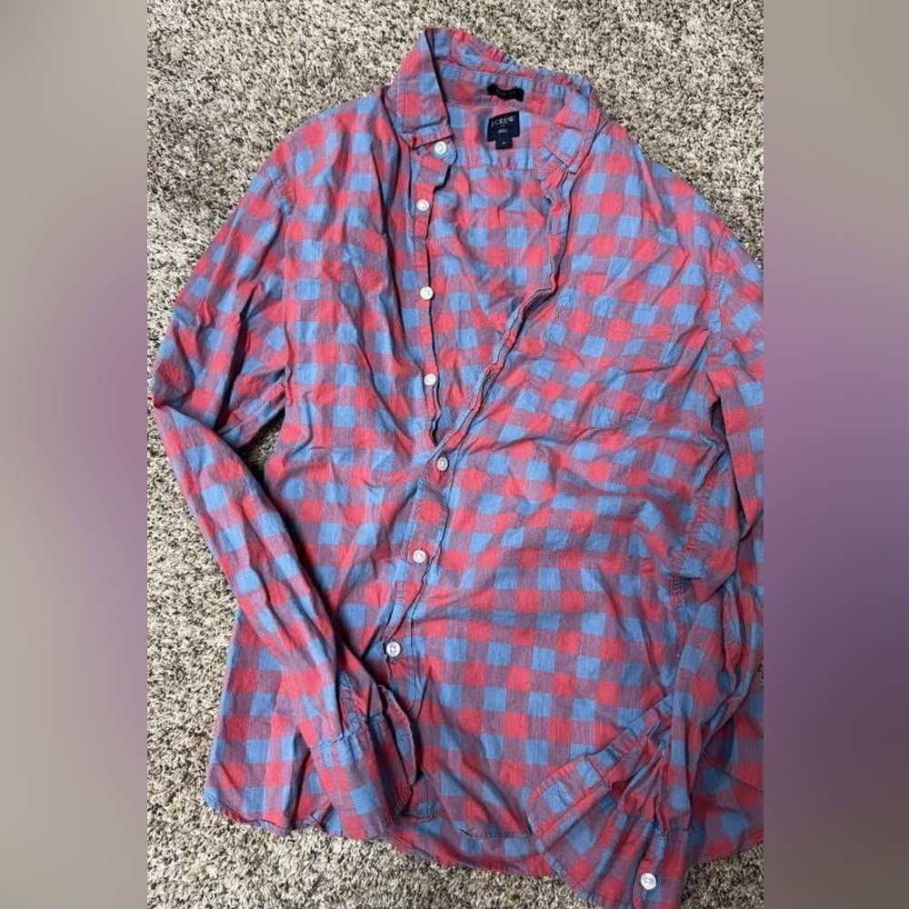 J. Crew Red and Blue Plaid Casual Shirt